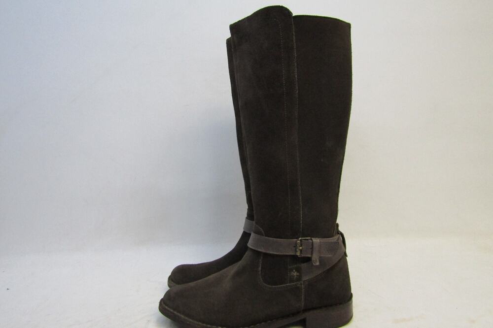 Bussola Womens Size 38 EUR Brown Suede Zip 15" Knee High Fashion Riding Boots